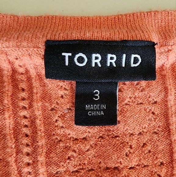 Torrid Apricot Brandy Everyday Soft Pointelle Pullover Women's Size 3. - Picture 5 of 7